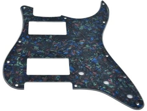 KAISH Humbucker H/H Schlagbrett mit 11 Löchern, moderner Stil, für amerikanische Stratocaster mit Dual-Humbucking-Tonabnehmern, Humbucker mit quadratischer Ecke, Abalone-Perle