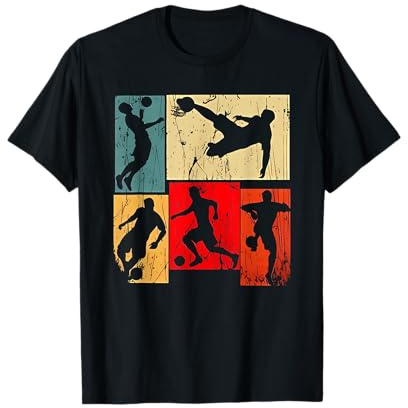 Futbolista Motivos Color Retro Camiseta