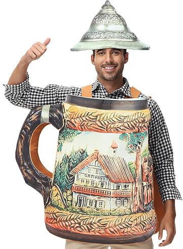 Ceprznvey Bierflaschen-Kostüm, klassisches Bierglas-Kostüm für Erwachsene, bequem, atmungsaktiv, festlich, für, Mädchen, Frauen, Erwachsene und Veranstaltungen