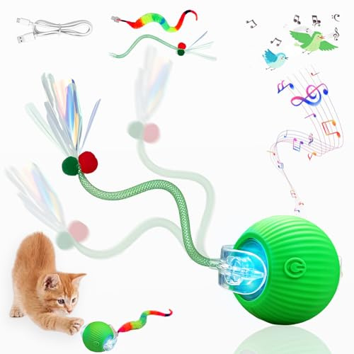 Yaruiguang Smart Cat Ball Toy, Interactive & Rechargeable for Daily Play