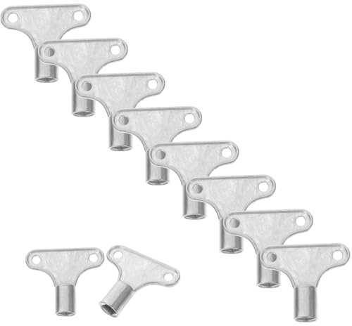 Sewroro 10pcs Exhaust Valve Key Metal Keys for Bleeding Radiators Plumbing Tool for Heater and Faucet Valve Wrench Air Plumbing Tool