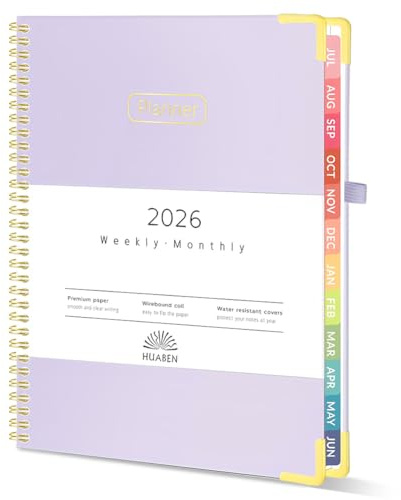 Academic Planner 2025-2026, Daily, Weekly & Monthly Planner, Hardcover Teacher School Supplies, Student Notes Pages, Home Notebook College Classroom (8.5 X 11CM, Purple)