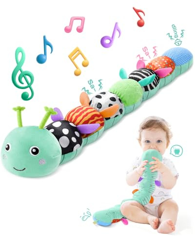 AWOTOY Baby Toys 6-12 Months Music Caterpillar Stuffed Animals Infant Toys