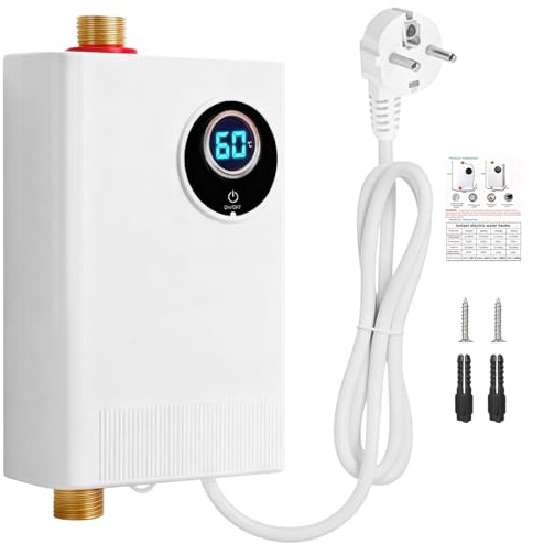 Elektronischer Durchlauferhitzer Küche 220V 3800W Elektrische Warmwasserbereiter Tankloser Mini-Warmwasserbereiter Elektronisch Geregelter Durchlauferhitzer für Dusche, Badezimmer, Küche