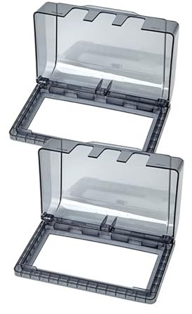 SHINEOFI 2 pièces Boîtier Prise Murale Étanche Cache Prise pour Salle de Bain et Toilettes Protection Murale Anti-éclaboussures Installation Facile sans Outils et Réutilisable