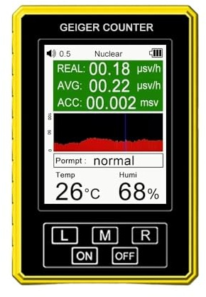 Contatore Geiger EMF 2 in 1, tester accurato BR-9C-XR-3 Pro, display digitale portatile, rilevatore nucleare di radiazioni elettromagnetiche