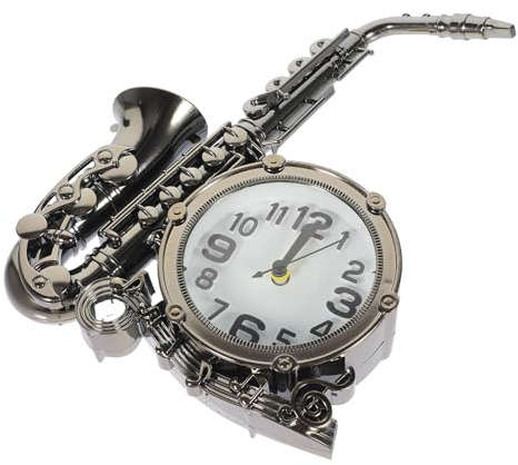 TOYANDONA Reloj Despertador Saxofón Retro para Mesilla de Noche Decoración Vintage sin Pilas Diseño Único para Dormitorio y Salón Regalo Original y Compacto Aleatorio