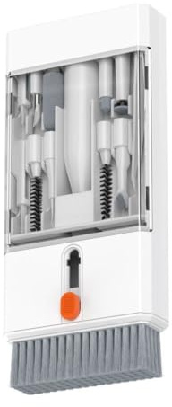 MoSundi Kit de limpieza de teclado y pantalla 22 en 1, herramienta de limpieza electrónica multifunción con cepillos y spray para laptop, teléfono, auriculares, cámara, monitor, cubierta blanca o