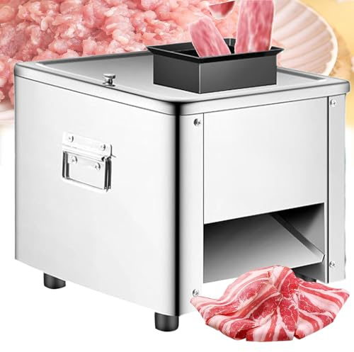 Máquina cortadora eléctrica de carne, con hoja de 10 mm, máquina cortadora de carne eléctrica comercial, máquina trituradora, cortador de picadores, para pollo y pescado, carne de res de 3 mm