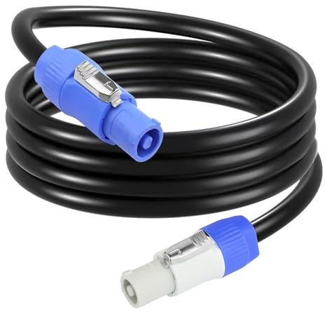 Cavo Prolunga Alimentazione PowerCon 3 Poli NAC3MPA a NAC3FCA/B, 2,5mm² 13AWG 2m 6,6 Piedi, Cavo CA per Schermi LED, Illuminazione Palcoscenico, Dispositivi Audio Video