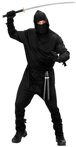 W WIDMANN MILANO Party Fashion – Kostym Ninja, samuraj, Warrior, skuggkrigare, fighter, karnevaldräkt, karneval