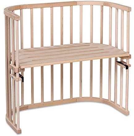 babybay Original Beistellbett aus massivem Buchenholz / kompakt & verwandelbar / Kinderbett Höhe stufenlos verstellbar & umweltfreundlich / mitwachsendes Babybett (natur unbehandelt)