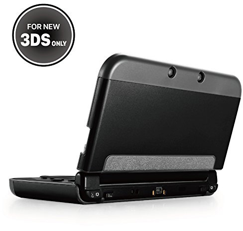 TNP Coque de Protection Compatible avec Nintendo New 3DS XL LL 2015, Noir – Plastique + Aluminium Coque de Protection intégrale à Clipser – Design modifié sans charnière