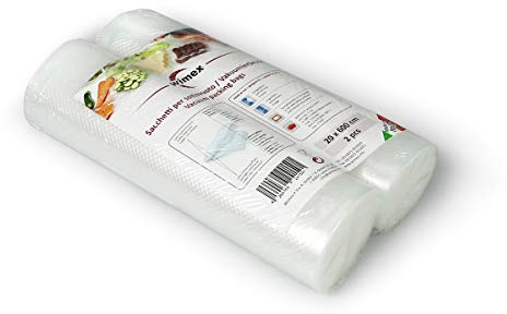 Wimex Bolsas AL Vacío para Alimentos Paquetes 100 Piezas (2 Rollos 20x600cm)