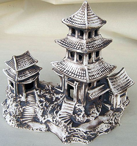 ZooPaul Deko Aquarium China Höhle Teehaus Fische Keramik Dekoration Tempel Terrarium Neu