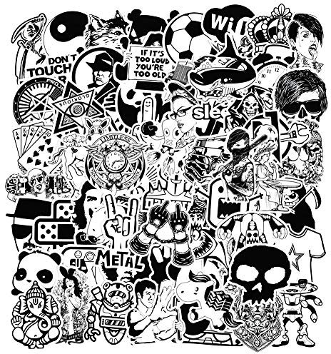 240 Stücke Aufkleber Schwarz-Weiß Graffiti Decals Bumper Stickers für Auto, Skateboard, Reisekoffer, Laptop, Skatboard…