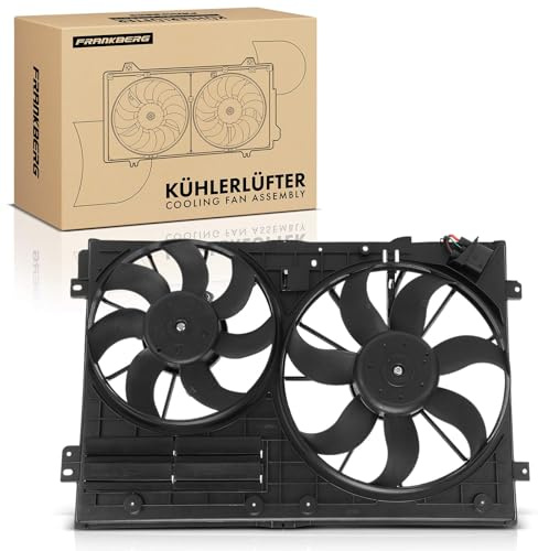 Frankberg Kühlerlüfter Lüfterrad Wasserkühler 4-Polig Replace# 1K0121205AB | Kompatibel mit A3 8P1 1.4L-2.0L 2003-2012 Golf V 1K1 1.4L-2.0L 2003-2008 P.a.s.s.a.t 362 1.4L-2.0L 2010-2014