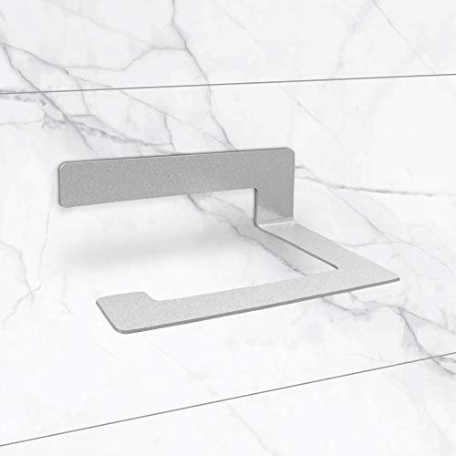 tradeNX Toilettenpapierhalter selbstklebend – Edelstahl matt 16cm - WC Rollenhalter zum Kleben/ohne Bohren - 16 x 8,5 x 6cm