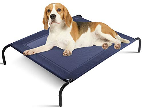 RELAX4LIFE Erhöhtes Hundebett aus Eisen, Hundeliege für Garten und Indoor, Haustier Liegeplatz, Hundesofa Schlafplatz, Haustierbett für Hunde und Katze, belastbar bis 40 kg (110 x 80 x 18 cm)