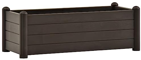 vidaXL Garten Hochbeet Blumenkasten Pflanzkasten Gemüsebeet Kräuterbeet Frühbeet Pflanzbeet Blumenkübel Pflanzkübel PP Mokka 100x43x35cm
