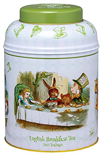 New English Teas Alice in Wonderland Tea Tin - 240 Tea Bags | Black Tea, Gifts for Tea Lovers, Mad Hatter