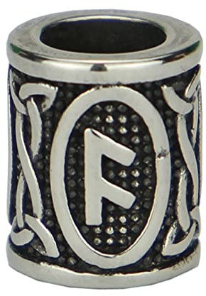 Gold77 EDELSTAHL Wikinger Runen Beads Bartperlen Dreadlocks - 6mm - Großlochperle Viking Nordisch Futhark Alphabet 24 verschiedene Buchstaben, Runen:Sowulo - s