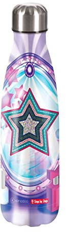 Step by Step Isolierte Trinkflasche aus Edelstahl, lila, für kohlensäurehaltige Getränke, auslaufsicher mit Schraubverschluss, BPA-frei und 100% recycelbar, für Schule und Freizeit, 0,5 Liter