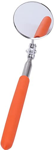 Xingrun Auto Inspektionsspiegel mit Teleskopgriff Teleskop Spiegel Werkzeug Geocaching Ausrüstung Einziehbar Teleskopspiegel Reparatur Inspektionsspiegel Edelstahl Reflektorspiegel (Orange)