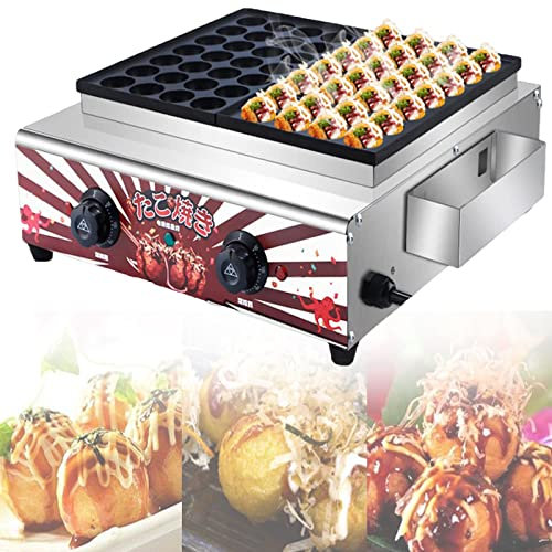 HNCXHX Maker De Takoyaki Commercial,PoêLe éLectrique Takoyaki Grill,Casserole De Poulpe Takoyaki Japonaise,56 Trous Multifonction Maker,pour œUfs Frits,Steak Frit,Takoyaki,Electric