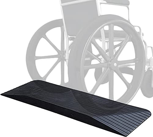 Rollstuhlrampe Rollstuhlrampe 43. 5 Zoll Breite Schwellenrampe rutschfeste Gummi-Scooter-Rampe Rollstuhl-Treppenmäher-Bordsteinrampe für Türen Robust