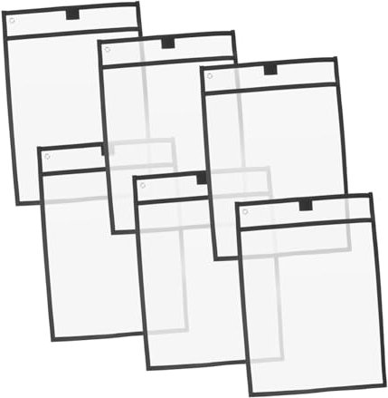 NUOBESTY 6stücke Aufbewahrungstaschen aus Pvc für Schreibwaren Whiteboard-hüllen Wiederverwendbar Transparent mit Stiften für Büro und Klassenzimmer