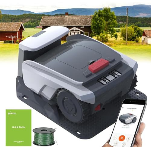 Fablestoryem Smart Robotic Lawn Mower, Automatic Lawn Mower with Accurate Navigation and Obstacle Avoidance, All-Terrain Capabilities, U-Shape Path Planning, for lawns up to 16146 Sq Ft