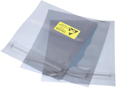 QUARKZMAN Antistatische Beutel mit Antistatischem Aufkleber 50 Stück 3x3.5 Zoll (8x9 cm) Wiederverschließbar für Festplatte HDD SSD Leiterplatte