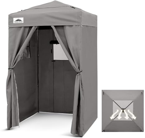 EAGLE PEAK Flex Ultra Compact 4x4 Pop-up Canopy Tent with Vented Top, Sun Shelter, Fast Set Up Changing Room, Portable Privacy Canopy for Camping, Photoshoots, and More (Gray)