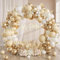 Sand White And Gold Balloon Arch Kit - 128pcs Gold And White Beige Balloons Garland With Cream Balloons Metallic Latex Balloon For Birthday Party Decorations, Engagement, Baby Shower Neutral, Wedding