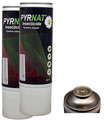 Insecticide à Base de Pyrèthre en Aérosol, 2x400ml Anti-mouches, Moustiques, Punaise de Lit Efficace contre volants et rampants. (2)