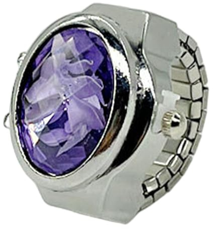 Klockringar för kvinnor finger - nyhet bling klockor, kreativ nyhet bling klockor, justerbara smycken fingerklockor för kvinnor män, Lila, Refer to description, Unisex
