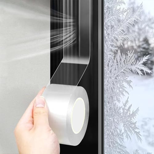 wordmouk Dichtungsband Selbstklebend für Türen Fenster Türdichtungsstreifen 4cmx10m Wasserdicht Transparent Wetterfeste Haustürdichtung Innen Windschutzstreifen Zugluftstopper Türbodendichtung