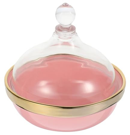 BEBEMOKO Bol à Dessert Céramique Avec Couvercle Ramequin Petit Pour Pudding Soufflé Salades Et Fruits Bol Porcelaine Avec Bord Doré