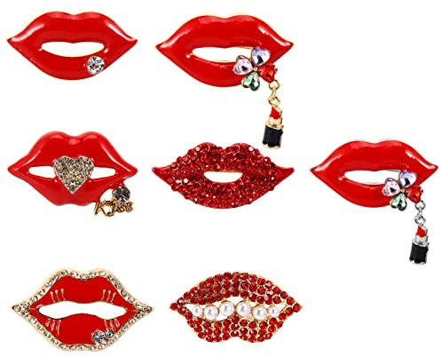 DEARMAMY 7stücke Brosche Set Mit Kreativem Lippen-design Stilvolle Anstecknadeln Für Kleider Mäntel Und Accessoires Für Partys Und