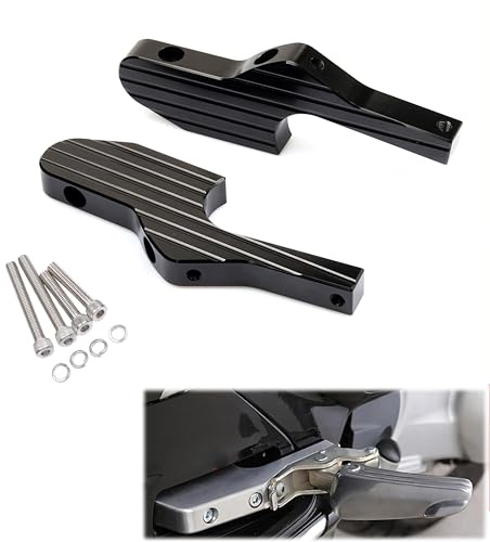 2*Motorrad-Fußrastenverlängerungen (rutschfest) aus Aluminium Passend für GT125 200 250 ABS GTS 300 300IE SUPER TOURING GTV 125 250 300 250IE Fußrasten (schwarz)