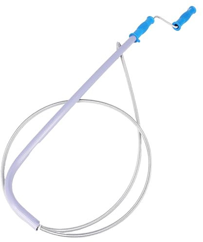 White Hinge Limited Toilet Unblocker, Large 1.8 Metre Toilet Snake Plunger, Drain Unblocker for Toilets, Sinks and Showers