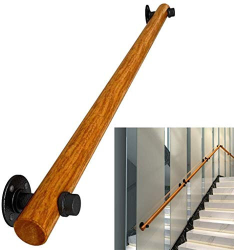 Rutschfester Haltegriff aus Holz für Treppen, 3 m/3,6 m/4 m/5,2 m, Indoor/Outdoor, Geländer für ältere Menschen und Kinder (0,5 m)