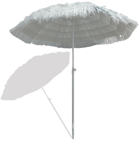 180cm Neigbarer Strandschirm, Hawaii-Sonnenschirm, Tischschirm für Terrasse, Markt und Garten
