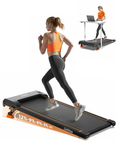 Lichico 3-in-1 Walking Pad mit 0-12% Steigung, Laufband für Zuhause Klein | Laufband Schreibtisch Klappbar, Walking Pad Treadmill Leise, Walkpad Laufpad max. 150 kg Belastbarkeit, 3 Modelle wählbar