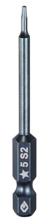 sourcing map Punta per cacciavite Torx a 5 punte, codolo esagonale da 1/4, testa magnetica da 5 mm, lunghezza 6,6 cm, in acciaio S2, punta per cacciavite elettrico, per lavori di riparazione