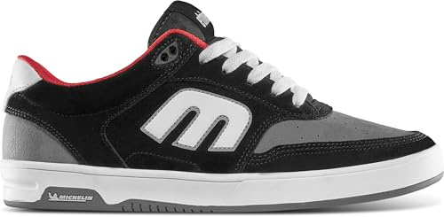 Etnies Serin Michelin – Pro Skate Shoe with Michelin Performance Rubber Outsole, Force Shield Upper - Color Black/Grey/White - Size 8