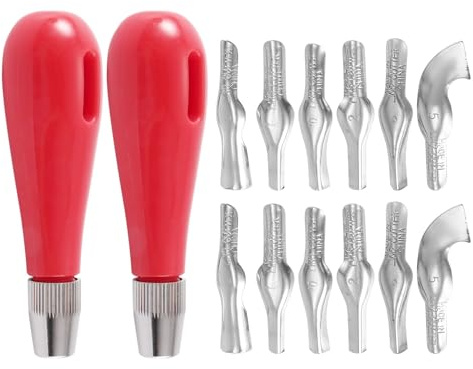 Uikdjgu Set di Formine per Linoleum, 2 Set di Formine per Linoleum Artigianali con 6 Lame Assortite per Taglio e Lavorazione di Linoleum, Intagli, Fai-Da-Te