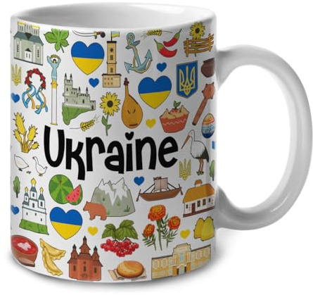 Taza De Cerámica Ukraine 2D Vintage Taza Café Resistente Taza De Porcelana Para Familiare Té Amiga