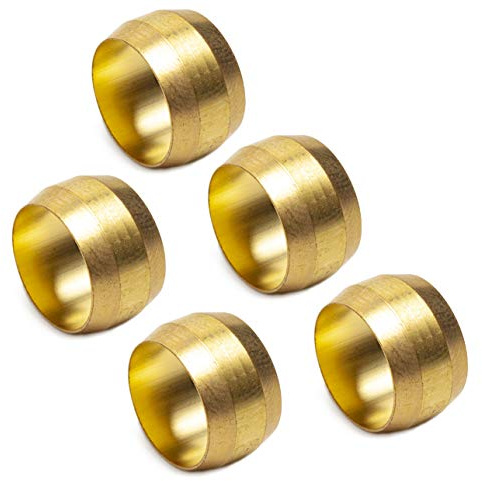 LTWFITTING 7/16-Inch Brass Compression Sleeves Ferrels,BRASS COMPRESSION FITTING(Pack of 50)